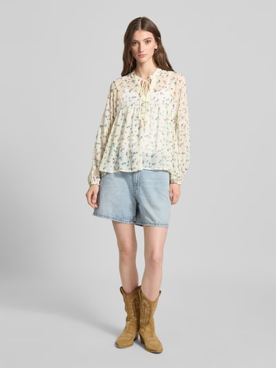 Only Boxy Fit Blusentop mit Allover-Muster Modell 'AIDA ELISA' Ecru 1