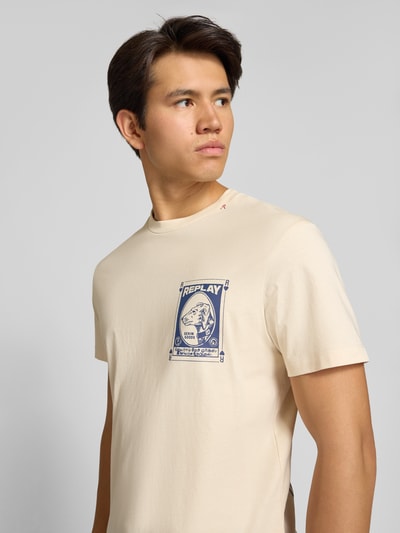 Replay T-Shirt mit Rundhalsausschnitt Offwhite 3