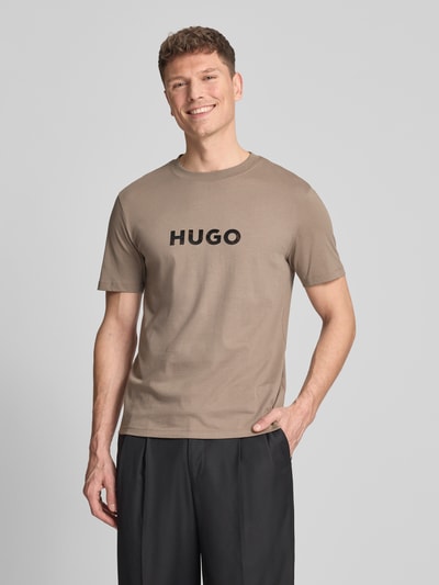 HUGO Regular Fit T-Shirt aus reiner Baumwolle Modell 'DUMEO' Hellbraun 4