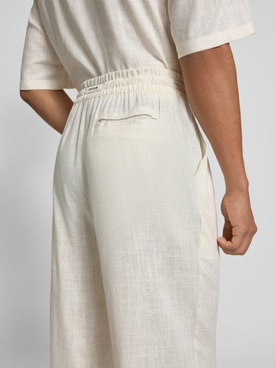 Pegador Wide Leg Stoffhose aus Viskose-Leinen-Mix Modell 'Lavus' Ecru 3