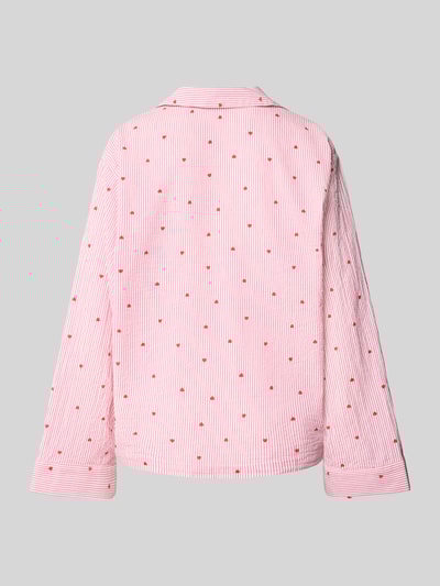 Jake*s Casual Pyjama-Oberteil mit Reverskragen und Brusttasche Rosa 3