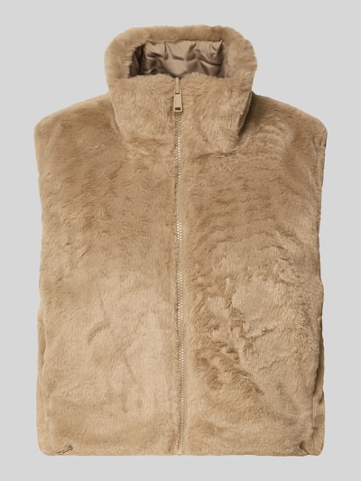 Only Boxy fit gilet in imitatiebont model 'DANA LIFE' Ecru - 2