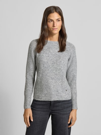 MOS MOSH Strickpullover mit Rundhalsausschnitt Modell 'Tammy' Mittelgrau Melange 4