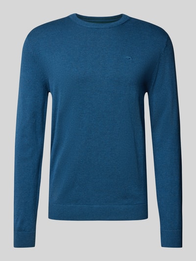 Tom Tailor Gebreide pullover met labelstitching, model 'BASIC' Petrol - 2