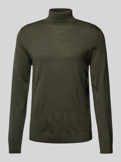 SELECTED HOMME Strickpullover aus Lanawolle Modell 'TRAY' Dunkelgruen 1