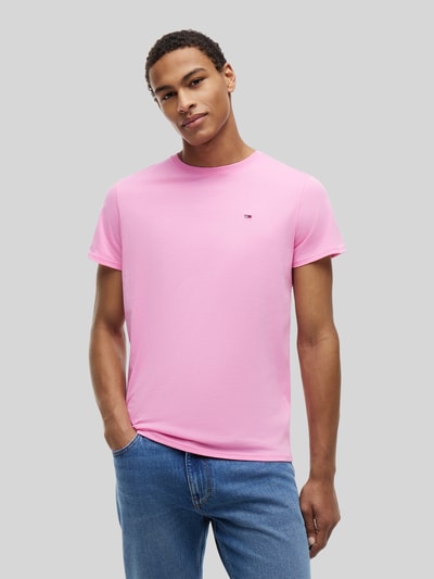 Tommy Jeans Regular Fit T-Shirt aus reiner Baumwolle Pink 4
