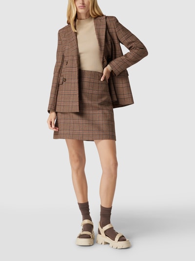 Weekend Max Mara Minirok met ruitmotief, model 'RICAMO' Middenbruin - 1