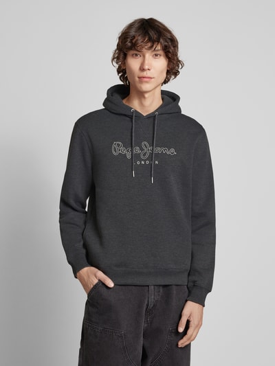 Pepe Jeans Hoodie mit Label-Stitching Modell 'New Nouvel' Dunkelgrau 4