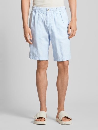 Tom Tailor Denim Regular Fit Leinenshorts mit Gesäßtasche Hellblau 4