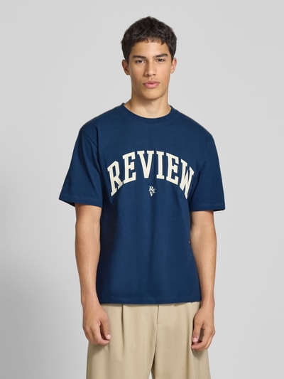 REVIEW T-shirt z nadrukiem z logo Ciemnoniebieski 4