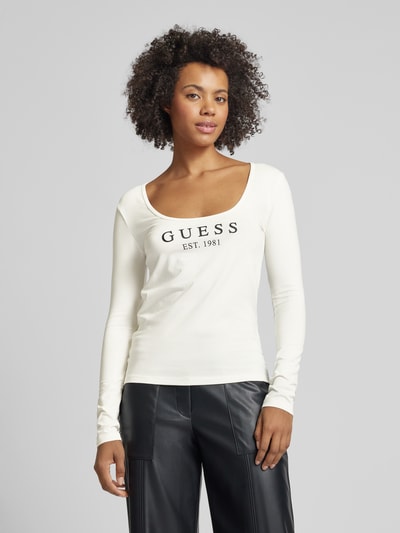 Guess Longsleeve mit Label-Print Modell 'CARRIE' Offwhite 4