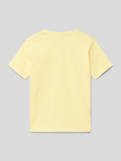 Lacoste T-shirt met labelstitching Lichtgeel - 3