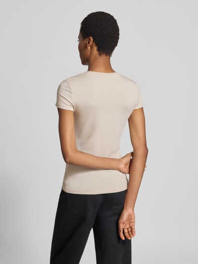 Armani Exchange Slim Fit T-Shirt mit Label-Print Beige 5