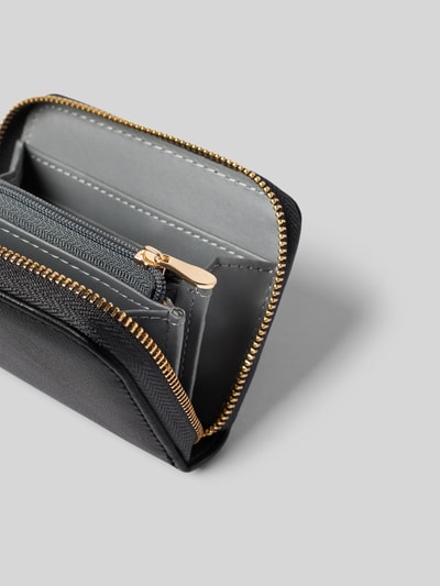 Seidenfelt Portemonnaie mit Label-Detail Modell 'YLVA' Black 3
