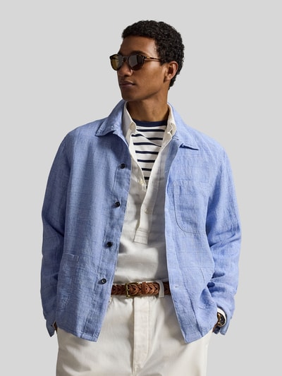 Polo Ralph Lauren Relaxed Fit Freizeithemd aus reinem Leinen mit aufgesetzten Taschen Hellblau 4