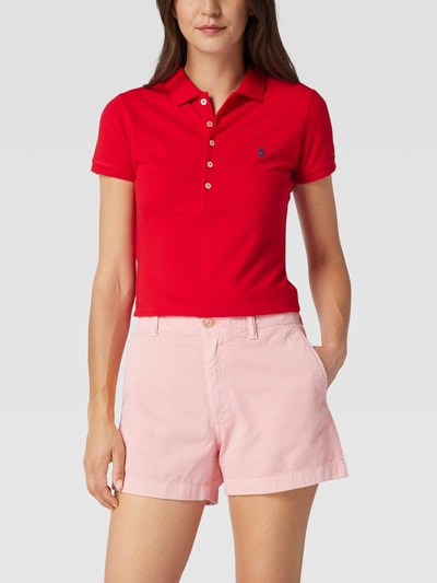 Polo Ralph Lauren Slim Fit Poloshirt mit Logo-Stitching Modell 'JULIE' Rot 4