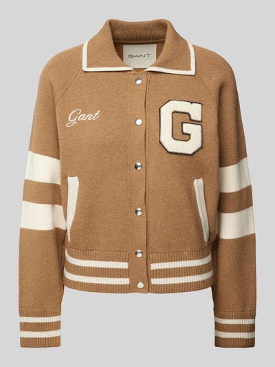 Gant Cardigan mit Label-Stitching Camel 2