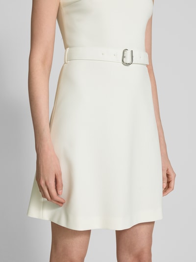 HUGO Minikleid mit Taillengürtel Modell 'Kamena' Weiss 3