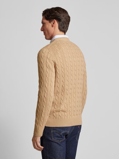 Gant Strickpullover mit Rundhalsausschnitt Beige Melange 5