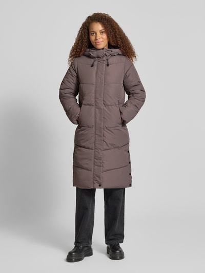 Only Płaszcz pikowany o kroju relaxed fit z kapturem model ‘MAGGI LIFE’ Średnioszary melanż 4