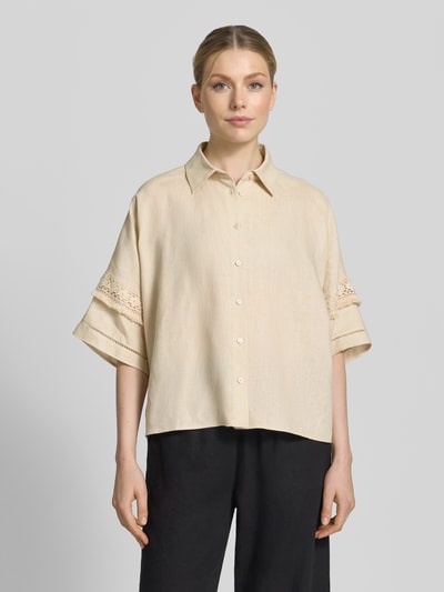 Weekend Max Mara Loose Fit Hemdbluse aus reinem Leinen Modell 'PALA' Sand 4