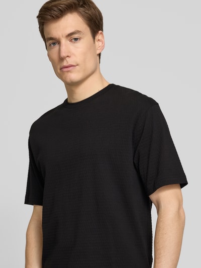 Drykorn T-shirt met structuurmotief, model 'GILBERD' Zwart - 3