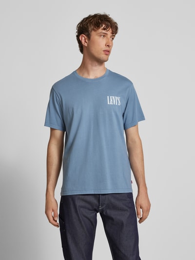 Levi's® T-shirt z nadrukiem z logo Szaroniebieski 4