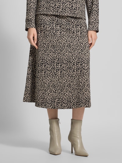 Milano Italy Midirock mit gelegten Falten Graphit 4