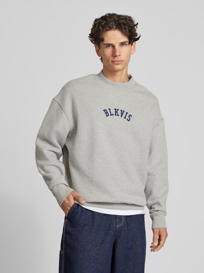 BLKVIS Sweatshirt mit gerippten Abschlüssen Graphit Melange 4