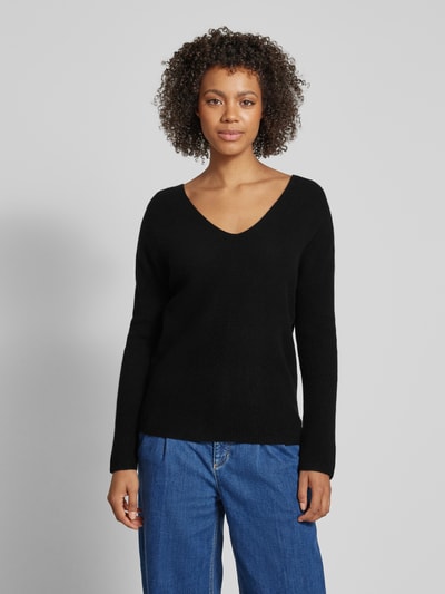 Fynch-Hatton Kasjmier gebreide pullover met V-hals Zwart - 4