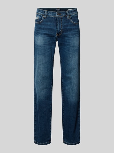 Produktfoto, Regular Fit Jeans mit Eingrifftaschen von MCNEAL aus Baumwoll-Elasthan-Mix im Used-Look in Blau, Herren Jeans, Bundweite 45 cm, Innenbeinlänge 80 cm