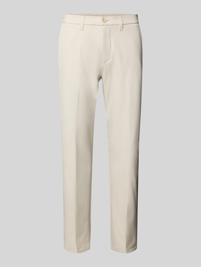 BOSS Green Spodnie o kroju slim fit z trokami model ‘T_COMMUTER’ Piaskowy 2