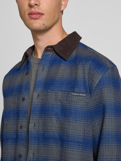 Calvin Klein Jeans Slim fit overhemdjack met borstzakken Donkerblauw - 3