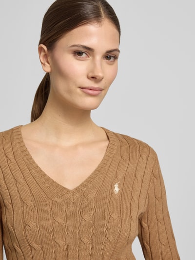 Polo Ralph Lauren Slim Fit Pullover aus reiner Baumwolle Camel 3