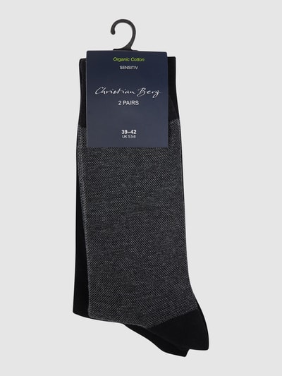 Christian Berg Men Socken mit Label-Detail im 2er-Pack Black 2