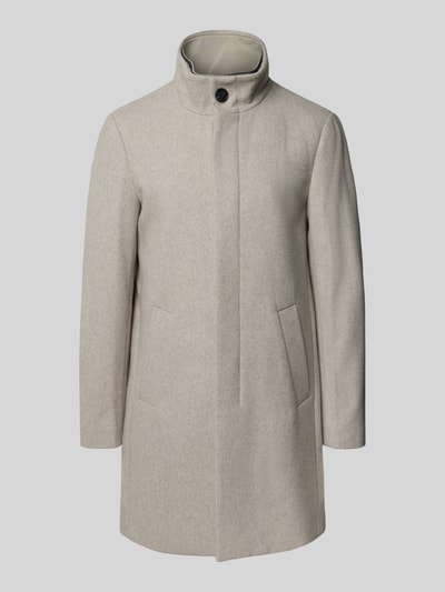 Matinique Lange jas met opstaande kraag, model 'Harvey' Taupe - 2