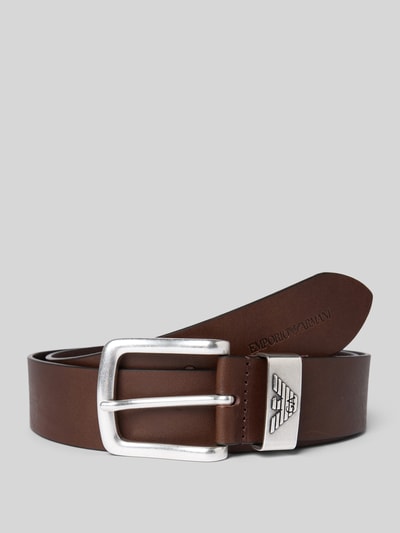 Emporio Armani Ledergürtel mit Label-Prägung Dunkelbraun 1