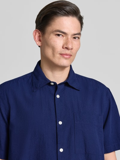 Selected Homme Relaxed Fit Freizeithemd aus reiner Baumwolle Modell 'STUART' Marine 3