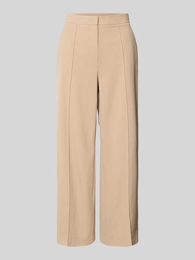 Produktfoto, Culotte mit Längsnähten Modell 'PALINA' von Raffaello Rossi in Beige, Wide Leg, 6/8-Länge, glatte Textur, Vorderansicht.