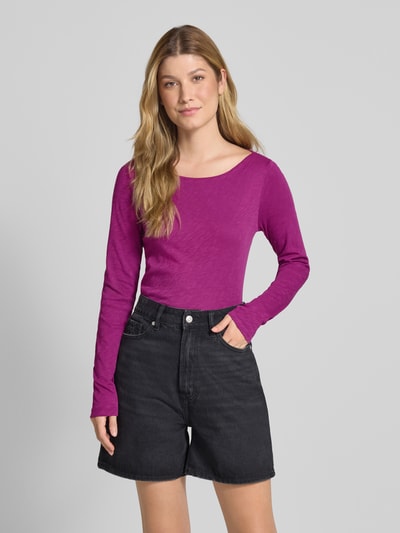 Marc O'Polo Bluzka z długim rękawem o kroju regular fit z mieszanki dżerseju i bawełny Fuksjowy 4