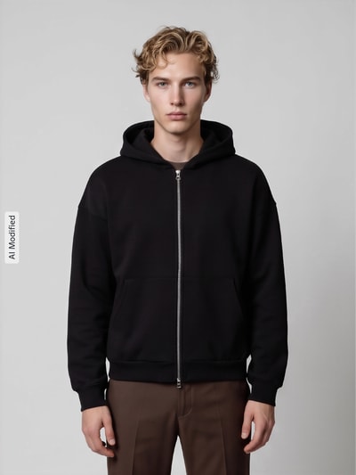 ONLY & SONS Sweatjacke mit Zweiwege Reißverschluss Black 4