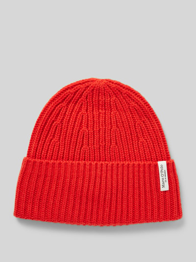 Marc O'Polo Beanie aus hochwertigem Schurwoll-Kaschmir-Mix mit geripptem Umschlag Rot 1