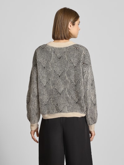 Pieces Comfort fit gebreide pullover met wol, model 'JENNA' Lichtgrijs - 5