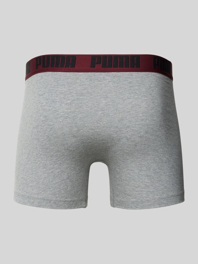 PUMA Boxershort met elastische logo in band in een set van 2 stuks Bordeaux - 3