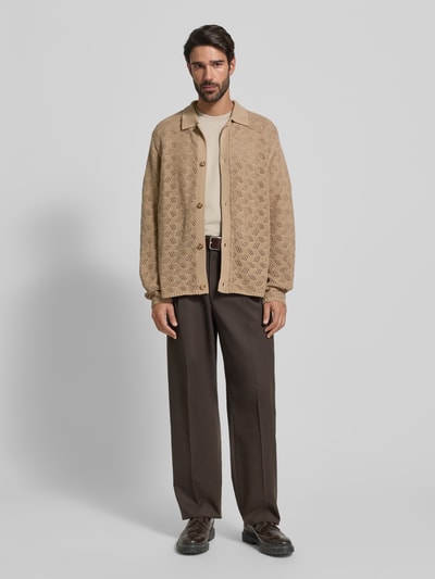 Les Deux Cardigan mit Umlegekragen und Knopfleiste Modell 'Eloi' Beige 1