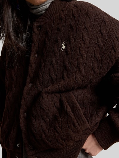 Polo Ralph Lauren Bomberka o kroju relaxed fit z mieszanki wełny i kaszmiru Ciemnobrązowy 3