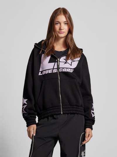 LOVE SCARS Sweatjacke mit Label-Print Modell 'Star' Black 4