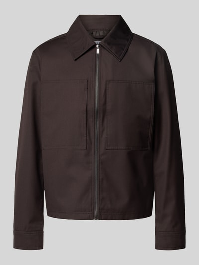JAKE*S STUDIO MEN Regular Fit Hemdjacke mit Brusttaschen Dunkelbraun 2