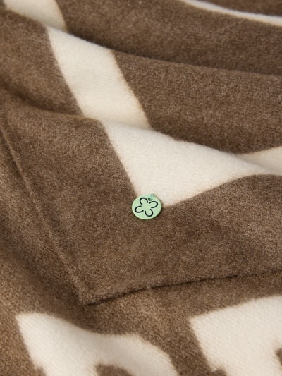 Productfoto, Tuch mit Viskose-Anteil van Codello in bruin-witte kleuren met statementprint en logodetail, Materiaalmix met viscose, Rechthoekige pasvorm, Breedte maat 1: 69 cm
