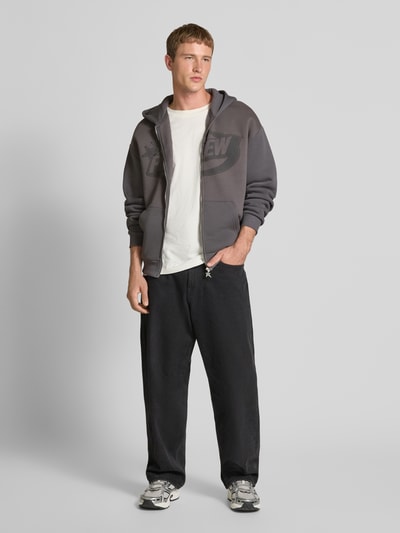 REVIEW Sweatjack met labelprint Donkergrijs - 1